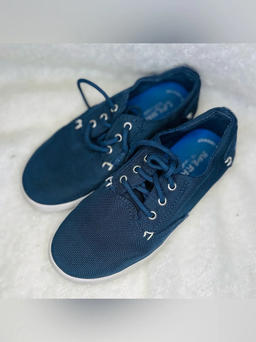 Sperry Boy’s Boat Shoes Navy Knit Lace-Up Size 1M